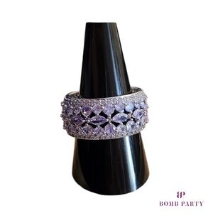 Silver and Purple Women's Ring